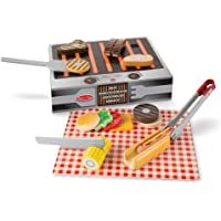 Melissa &amp- Doug- Grill and Serve BBQ Set Comida de Juguete de Madera- Multicolor (19280)